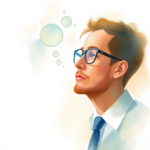 business strategist thinking hard to solve problems