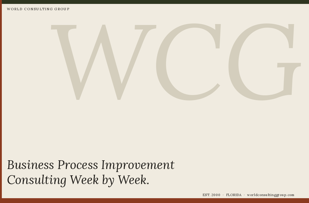 Business Process Improvement Consulting Week by Week