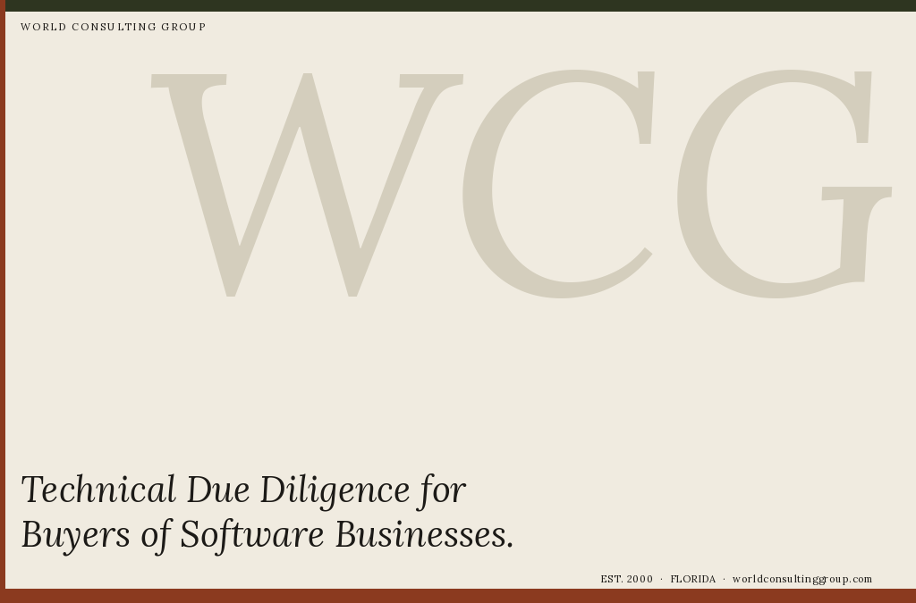 Technical Due Diligence for Buyers of Software Businesses