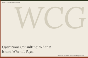 Operations Consulting: What It Is and When It Pays