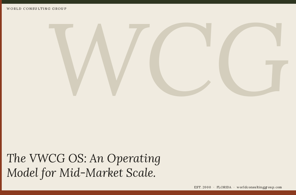 The VWCG OS: An Operating Model for Mid-Market Scale