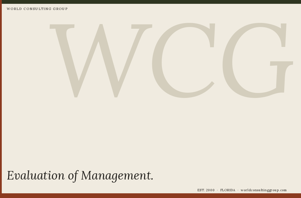 Evaluation of Management