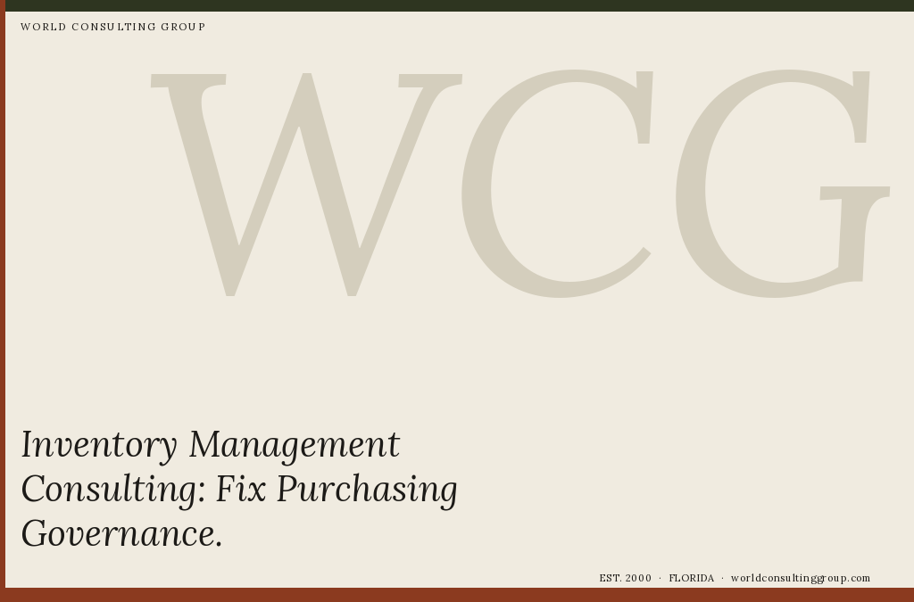 Inventory Management Consulting: Fix Purchasing Governance