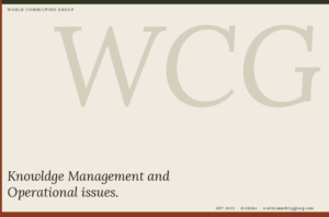 Knowldge Management and Operational issues