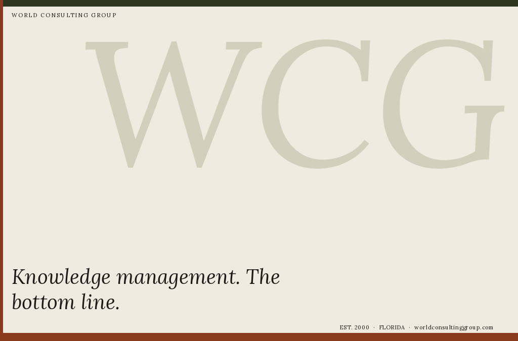 Knowledge management. The bottom line