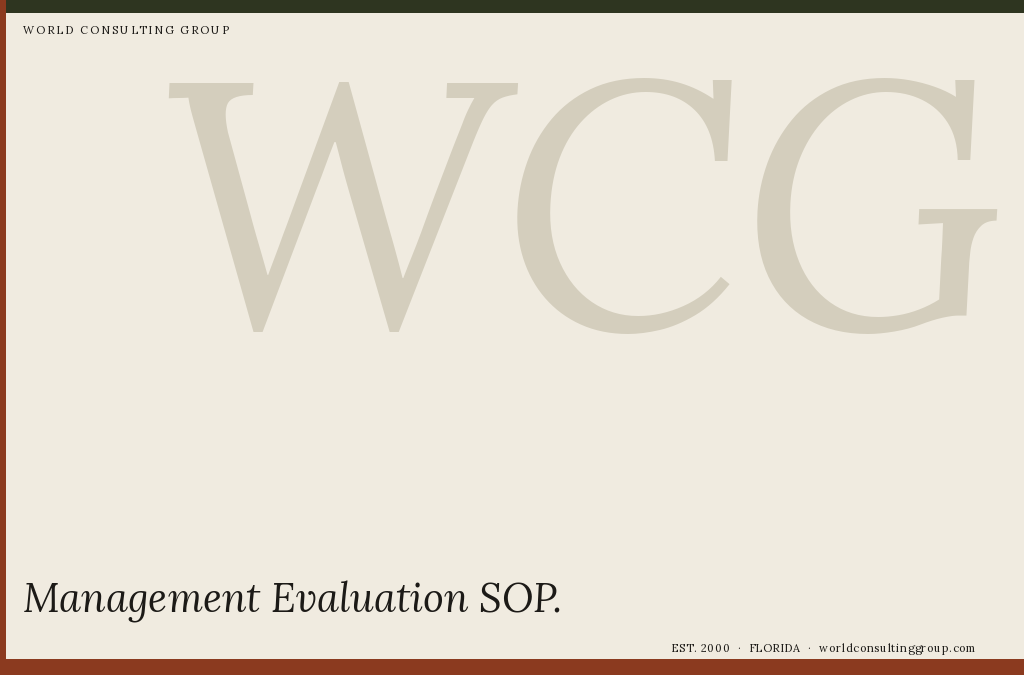 Management Evaluation SOP