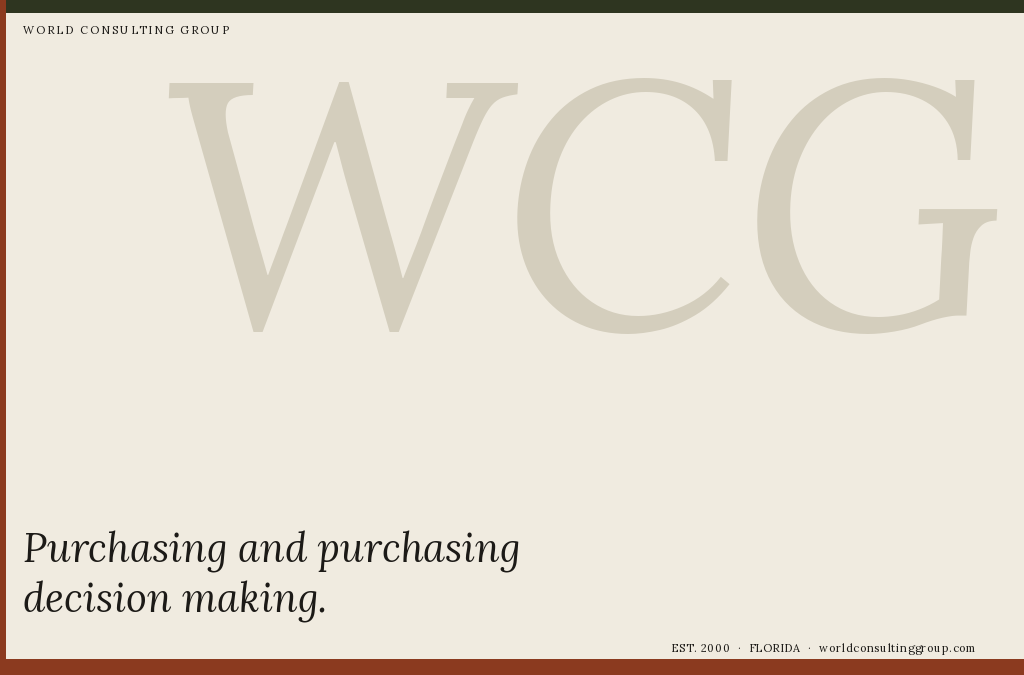 Purchasing and purchasing decision making
