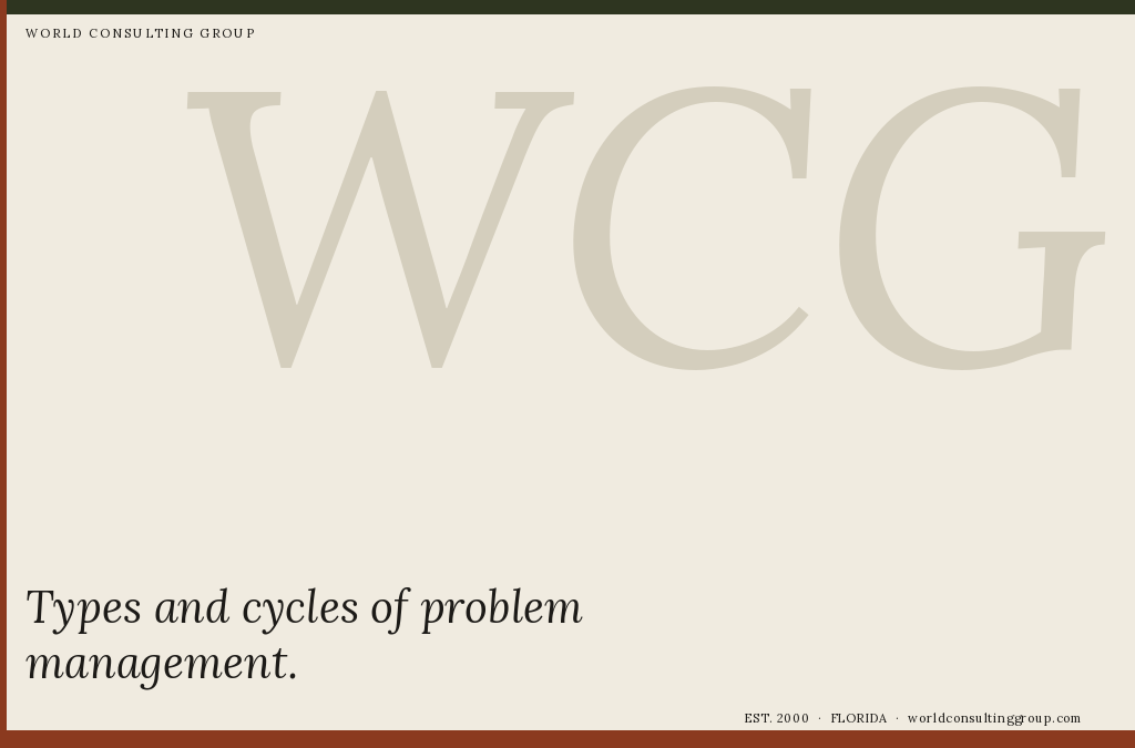 Types and cycles of problem management