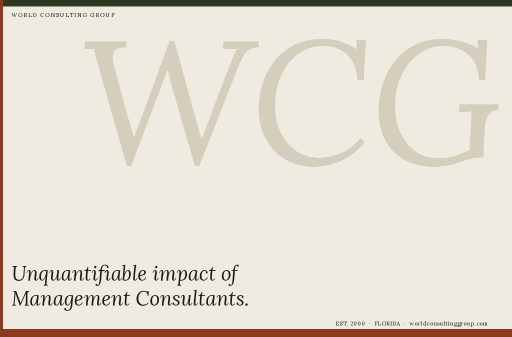 Unquantifiable impact of Management Consultants