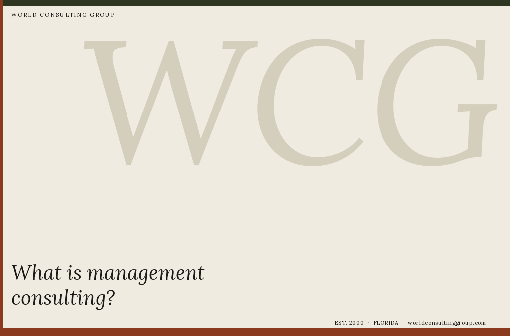 What is management consulting?